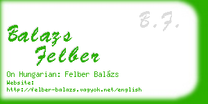 balazs felber business card